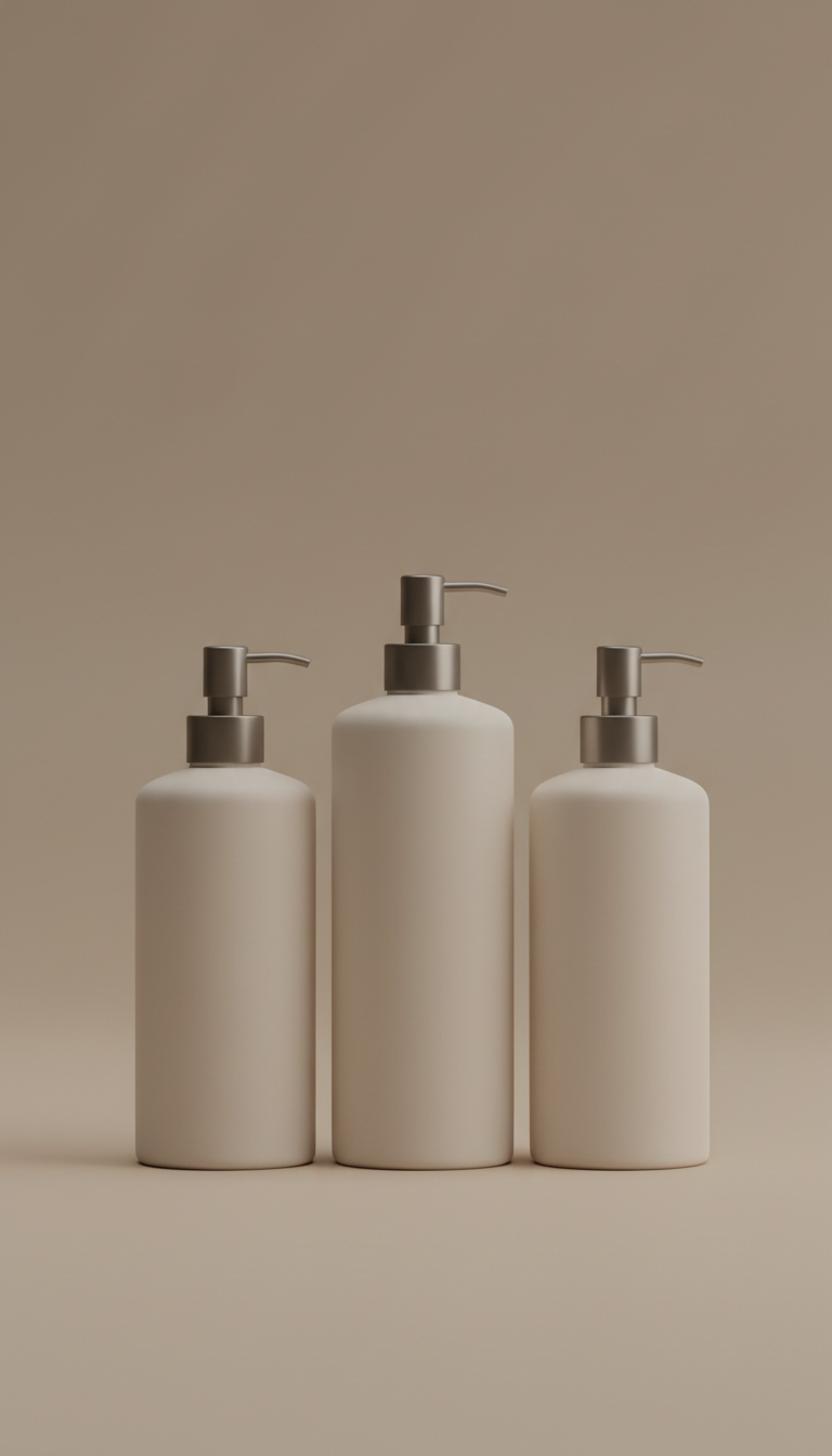 Minimalist Neutral Shampoo Bottle Set