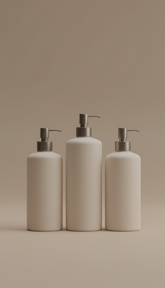 Minimalist Neutral Shampoo Bottle Set
